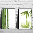Podwójny plakat w ramie z kwiatem bambusa
