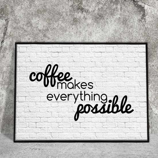Grafika w ramie z napisem o kawie