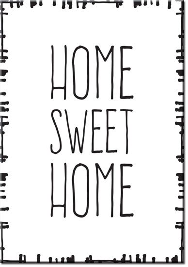 Grafika w ramie z napisem o domu