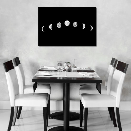 Modny plakat z księżycem na ścianę w salonie