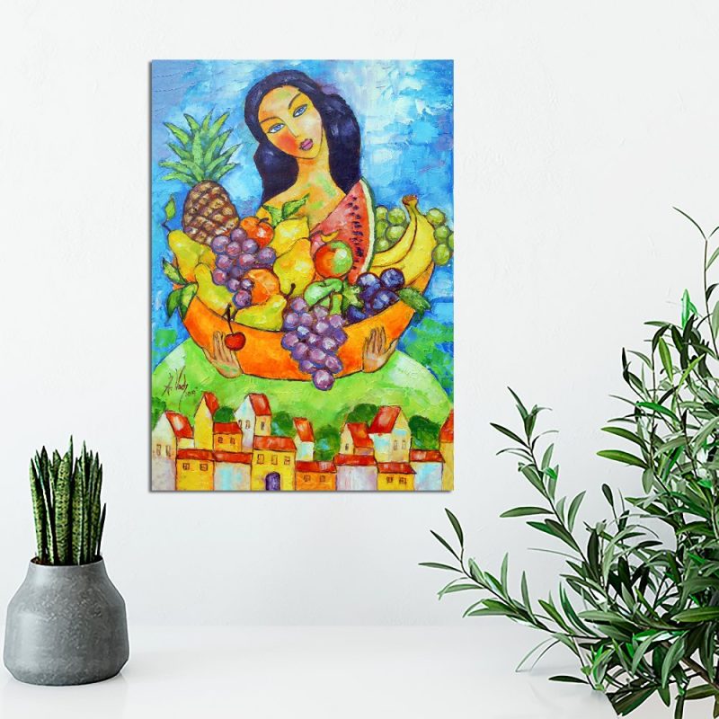 plakat dziewczyna z owocami
