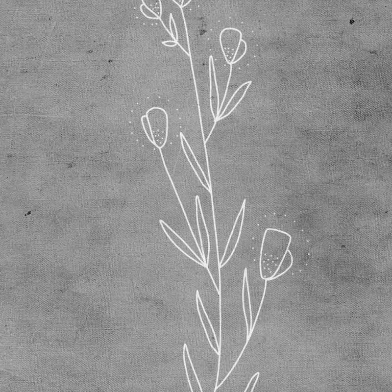 plakat z liniowym rysunkiem rośliny