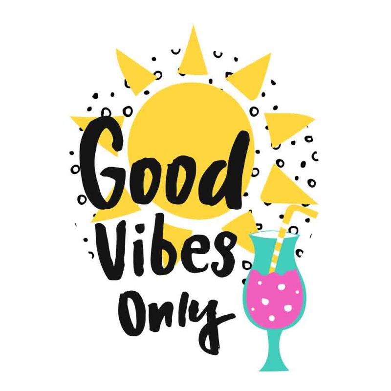 plakat z napisem good vibes only