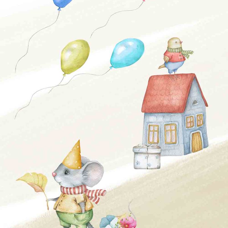 Plakat dziecięcy – Urodzinowa myszka Plakat dziecięcy - Urodzinowa myszka