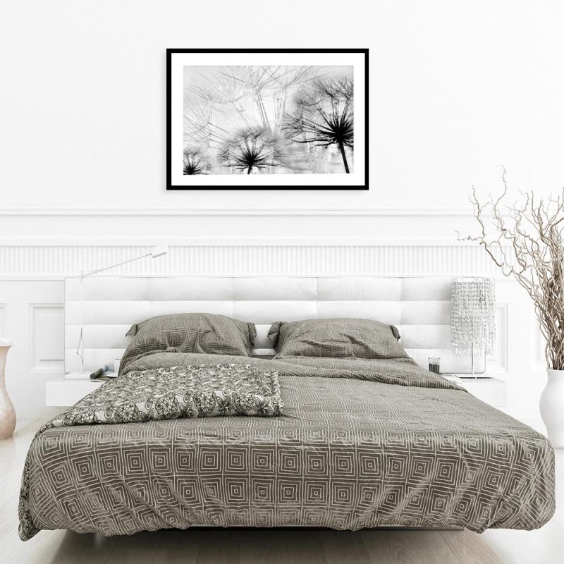 Plakat w odcieniach szarości Plakat dmuchawce