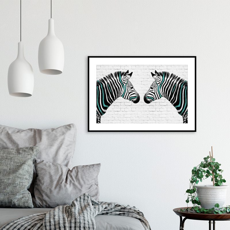 Plakat z motywem zwierząt Plakat dwie zebry