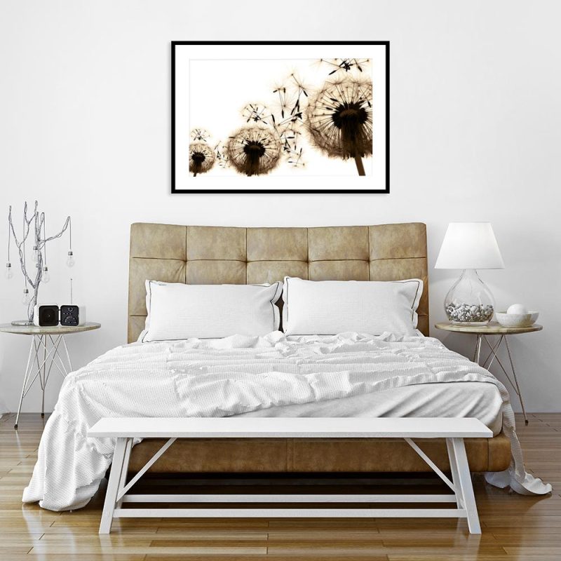 Plakat na ścianę do sypialni Plakat beżowe dmuchawce