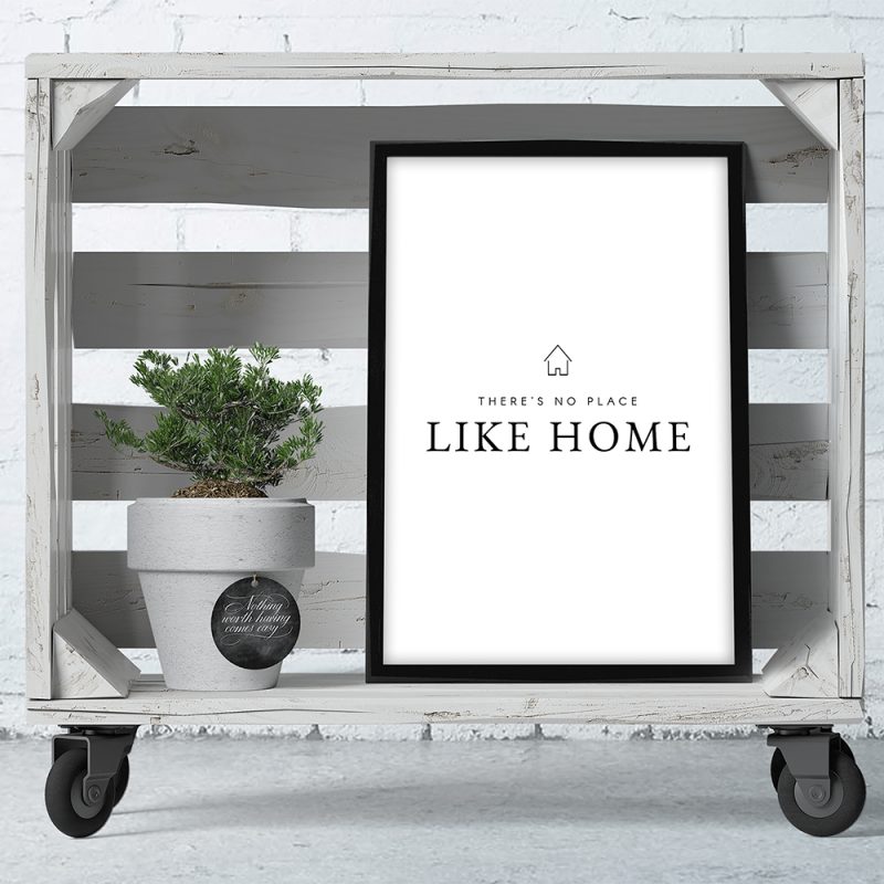 Plakat motyw domu Plakat z napisem o domu