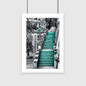 plakat turkusowe schody