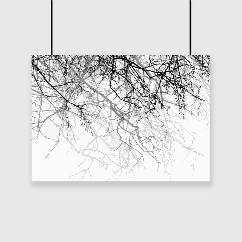 Plakat z gałęziami drzew