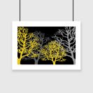 Plakat żółte drzewa