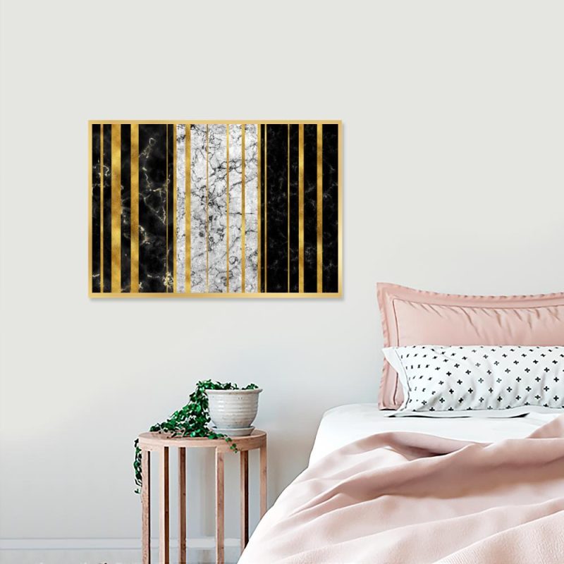 Plakat marmur i pasy Plakat w stylu glamour