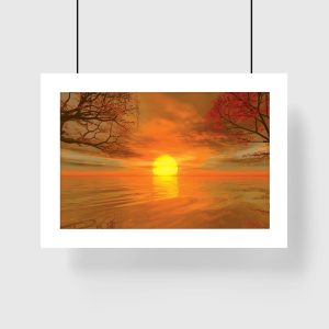 plakat jesienny wschód słońca
