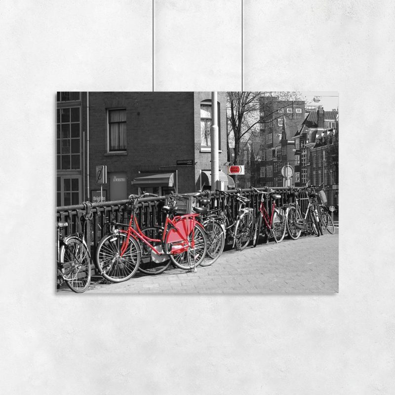 plakat czerwone rowery