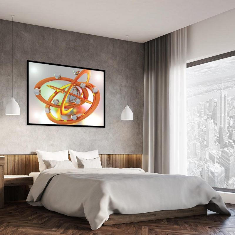 plakat abstrakcyjne wzory nad łóżkiem plakat abstrakcyjne wzory w sypialni