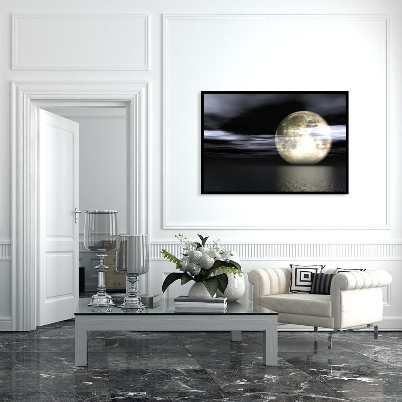 plakat widok na księżyc do salonu