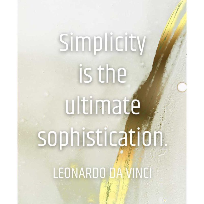 Plakat simplicity is the ultimate sophistication na tle abstrakcji Plakat simplicity is the ultimate sophistication na tle abstrakcji