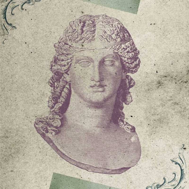 Plakat z motywem roślinnym oraz popiersiem kobiety Plakat z motywem roślinnym oraz popiersiem kobiety