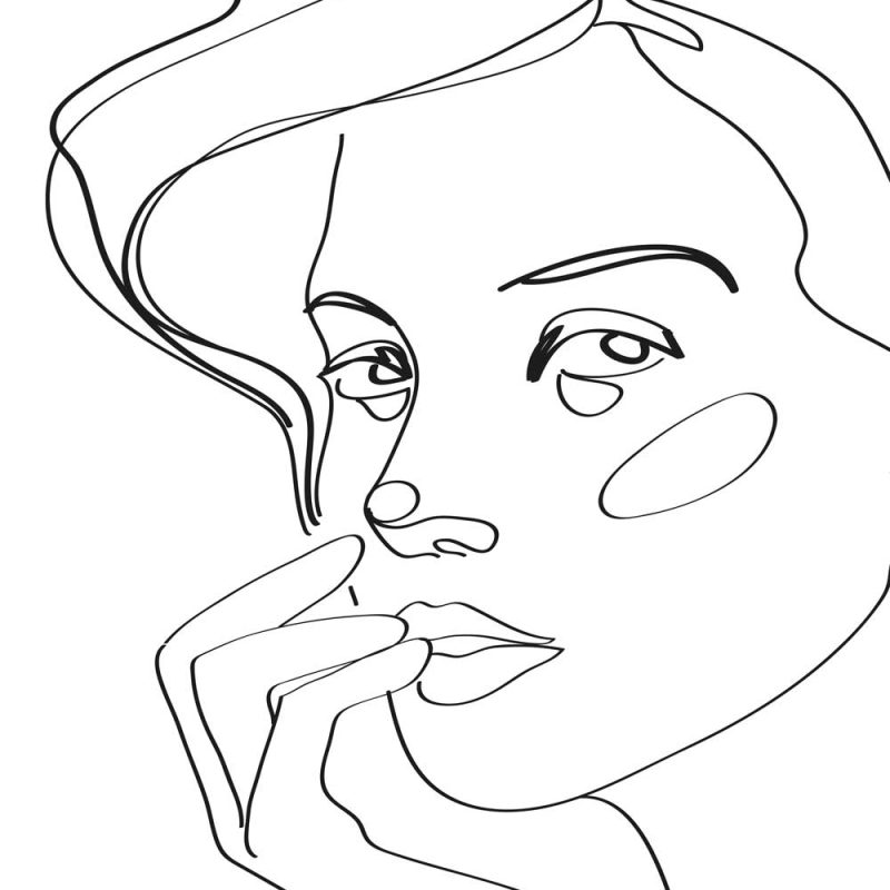 Plakat szkic kobiecej twarzy do powieszenia w salonie
