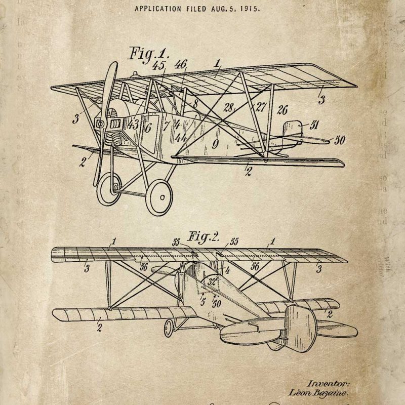 Plakat z koncepcją budowy dwupłatowca Plakat z koncepcją budowy dwupłatowca