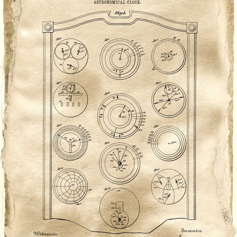 Plakat z zegarem astronomicznym Plakat z zegarem astronomicznym