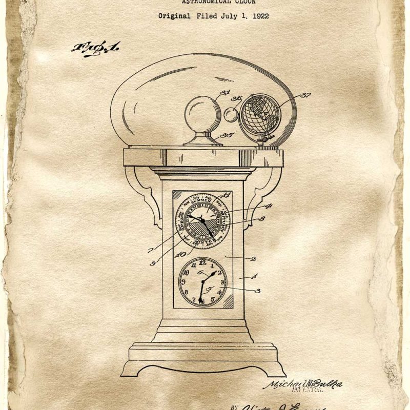 Plakat z rysunkiem ekscentrycznego zegara do pokoju ucznia