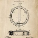 Plakat - Reprodukcja patentu bandżo