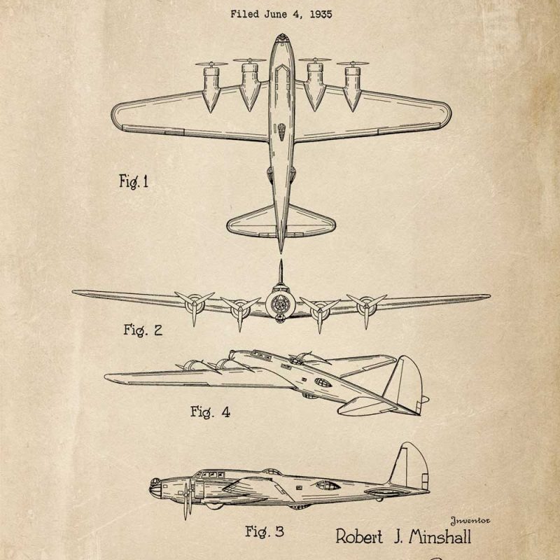 Patent na samolot bombowy - plakat