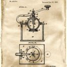 Plakat dla miłośnika kawy - Rysunek patentowy młynka do kawy do kuchni