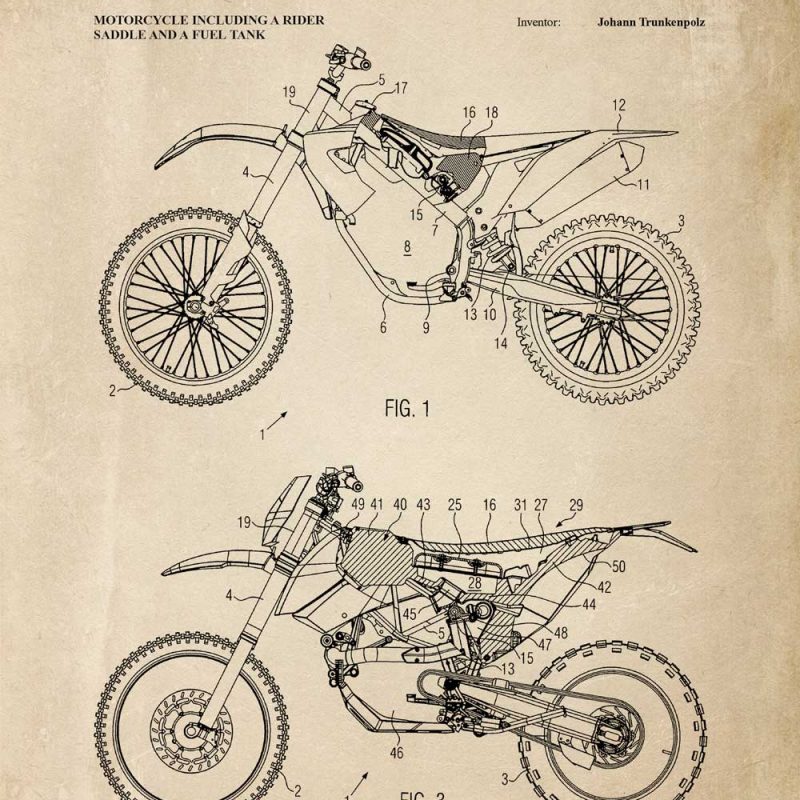 Plakat koncepcja budowy motocykla