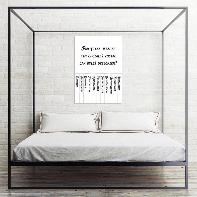 biało-czarny plakat z motywem napisu motyw napisu na plakacie