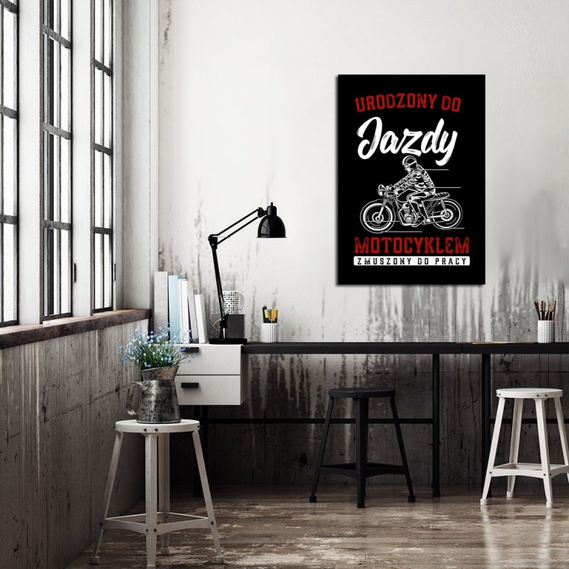 motyw napisu o motocyklu na plakacie