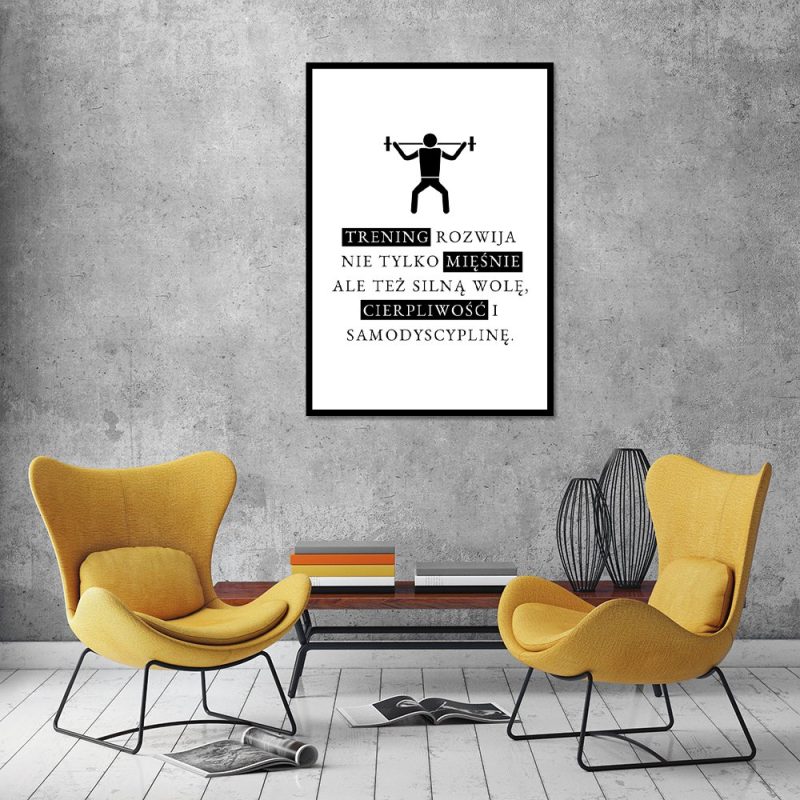 dekoracja ścienna z motywem typograficznym Plakat do klubu fitness