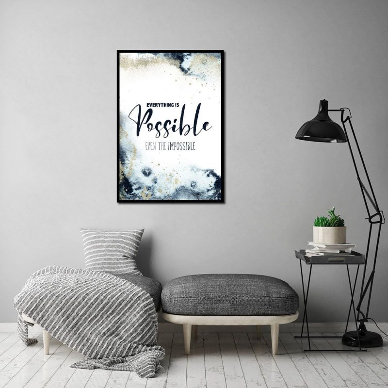 czarny napis na plakacie jako ozdoba ozdoba na plakacie pionowym