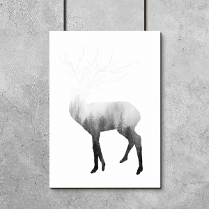 plakat z jeleniem