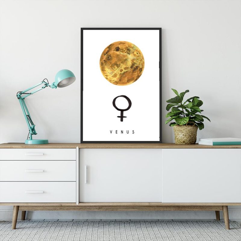 plakat z planetą dekoracje na ściany