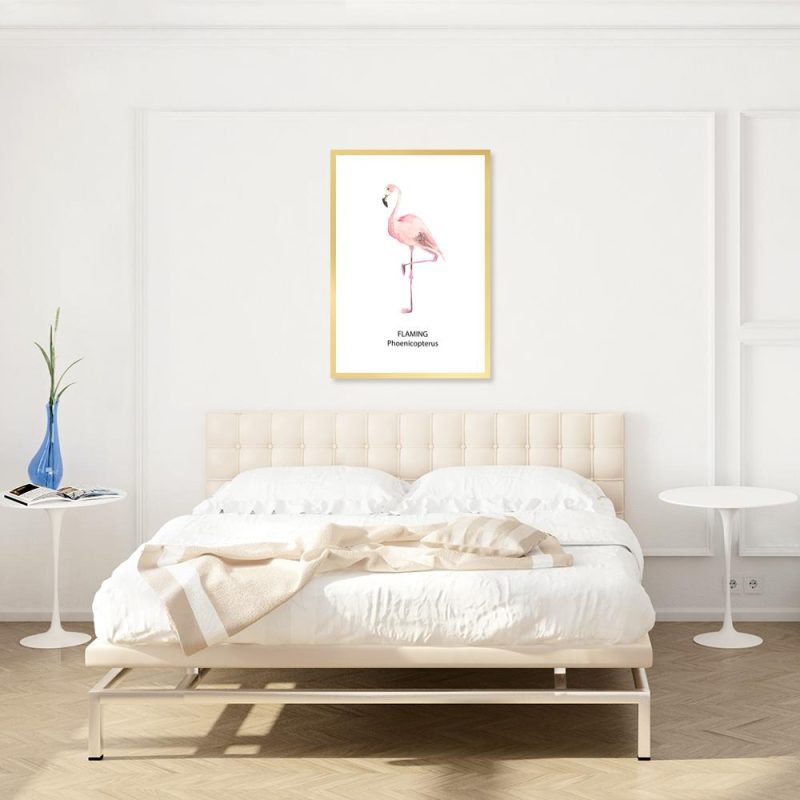 Plakat do dekoracji sypialni Plakat z flamingiem