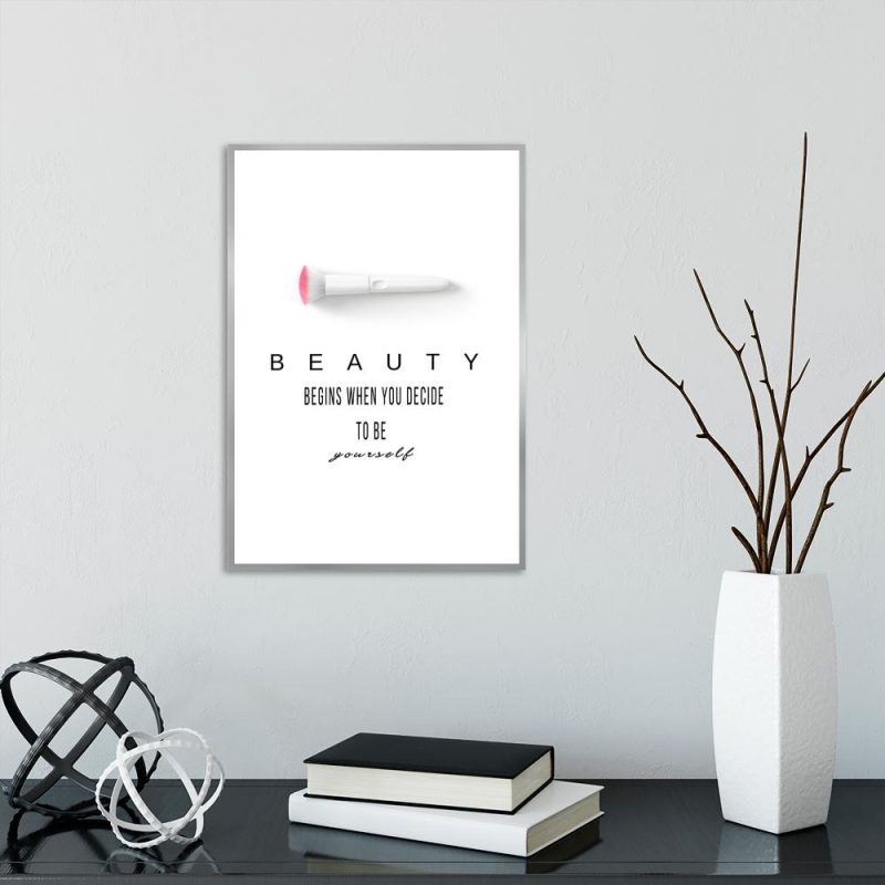 Plakat typograficzny z pędzlem do makijażu Plakat do dekoracji sypialni