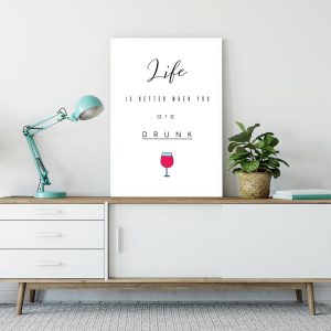 Plakat z kieliszkiem wina do salonu