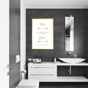 łazienka z motywem plakatu