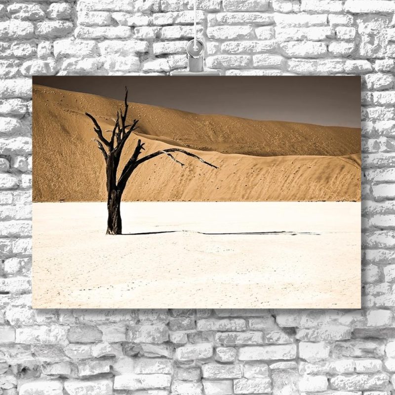 Beżowy plakat pustynia