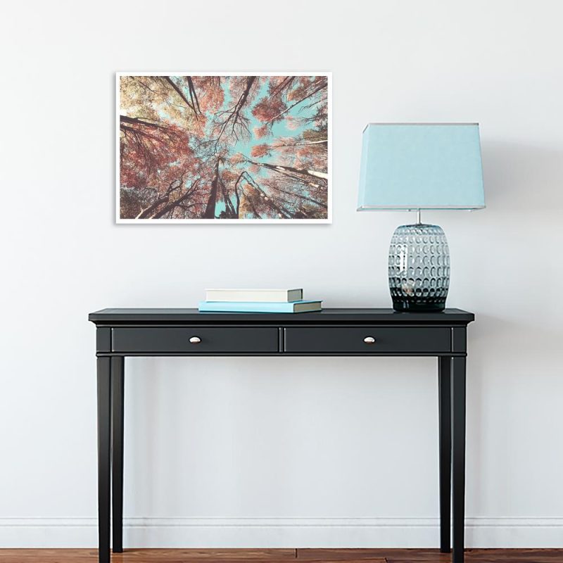 Plakat w odcieniach pomarańczy Plakat kolorowe drzewa