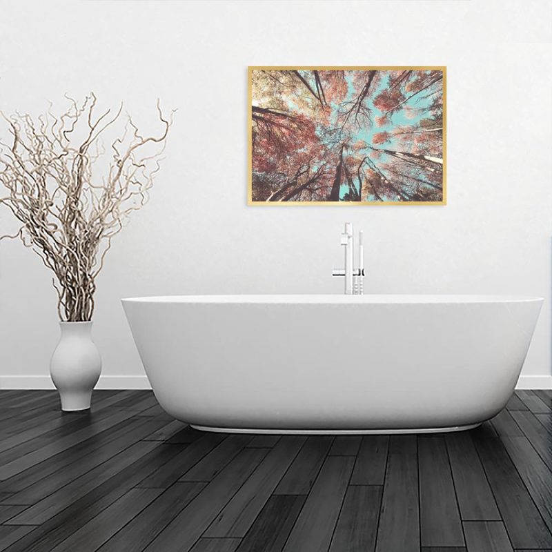 Plakat z motywem kolorowych drzew Plakat motyw drzew