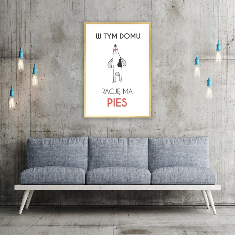 Plakat napis o psie