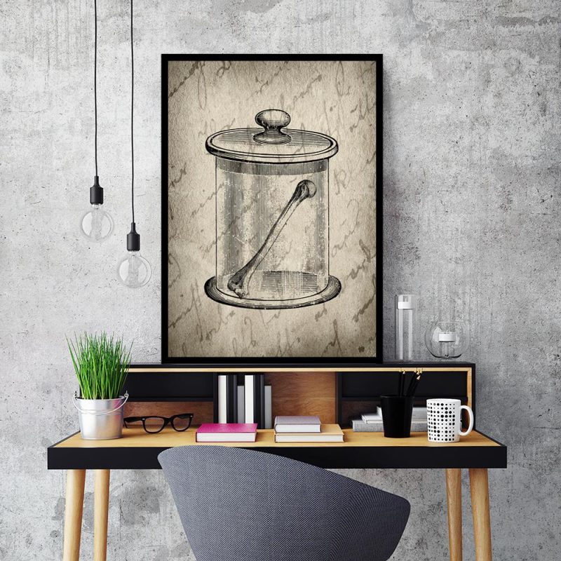 Plakat z motywem vintage Plakat szkic kości