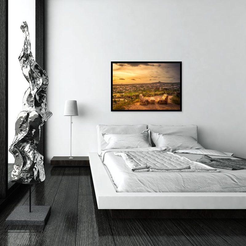 Plakat z motywem miasteczka Plakat widok na miasto