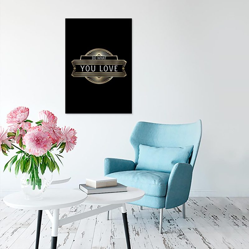 plakat modny napis do dekoracji salonu plakat modny napis na ścianie salonu