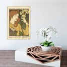 Plakat vintage z kobietą z rośliną