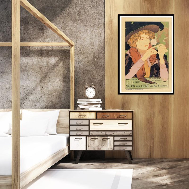 plakat Kobieta z futrem lisa