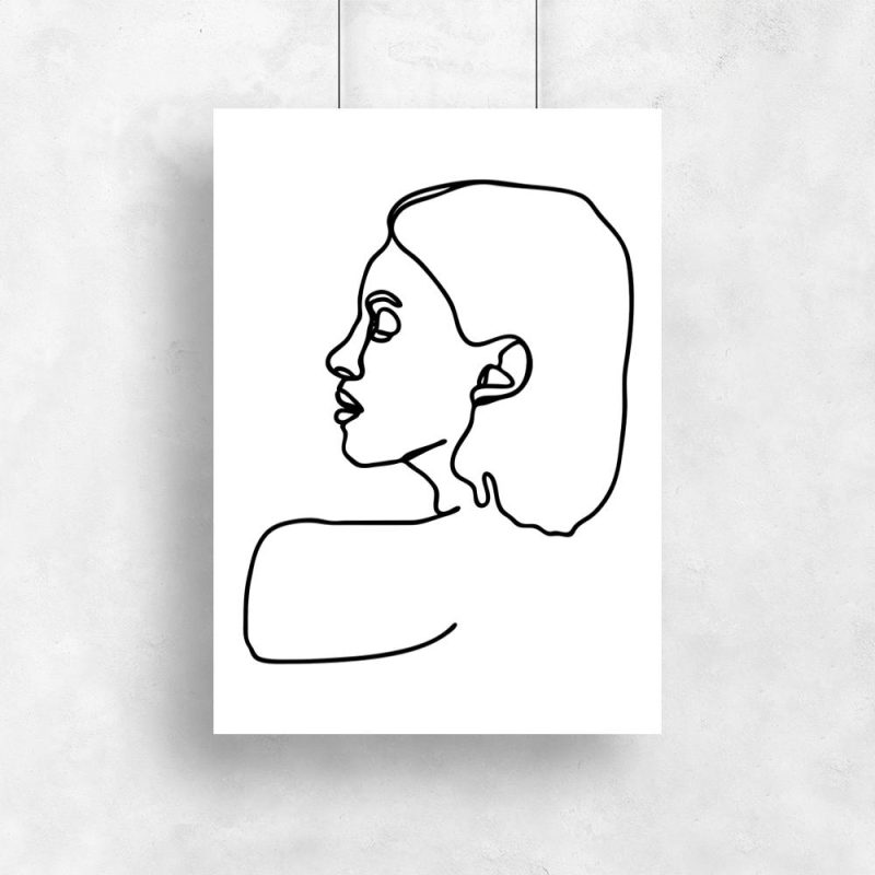 Plakat ze szkicem kobiety